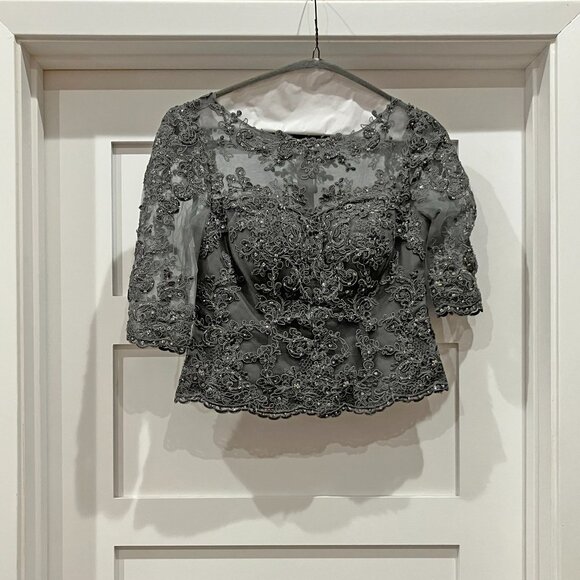 Azazie “Florida” Mother-of-the-Bride/Groom 3-Piece Set / Steel Grey / Size A8 - Picture 2 of 9